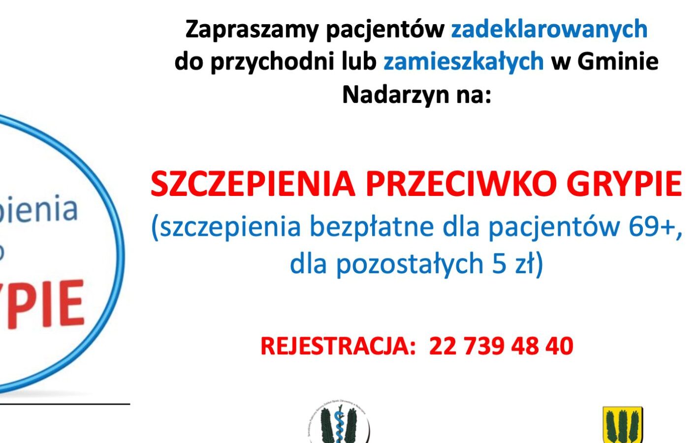 Ruszamy ze szczepieniami p/c grypie!