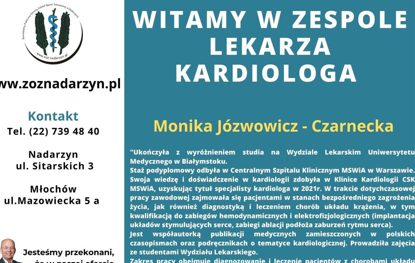 Nowy lekarz kardiolog w ośrodku zdrowia