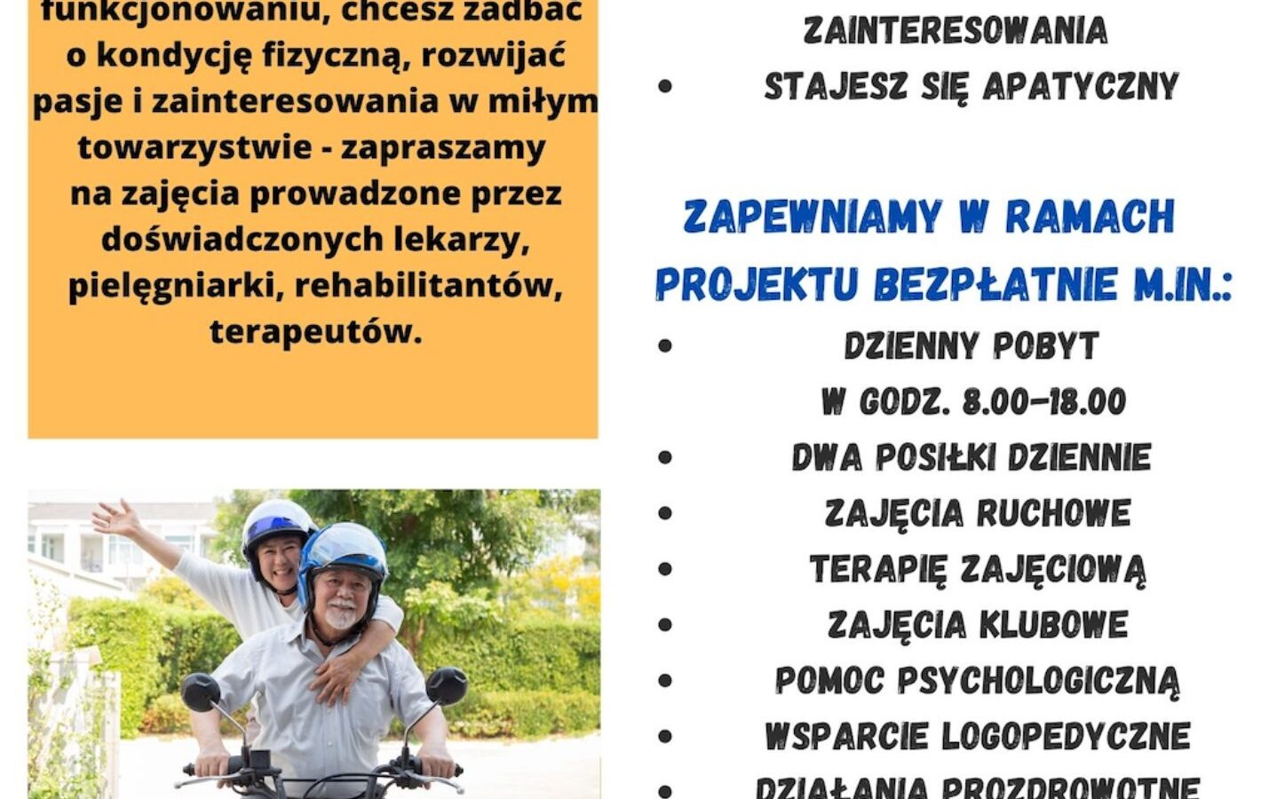 Uruchamiamy zapisy do Dziennego Domu Opieki