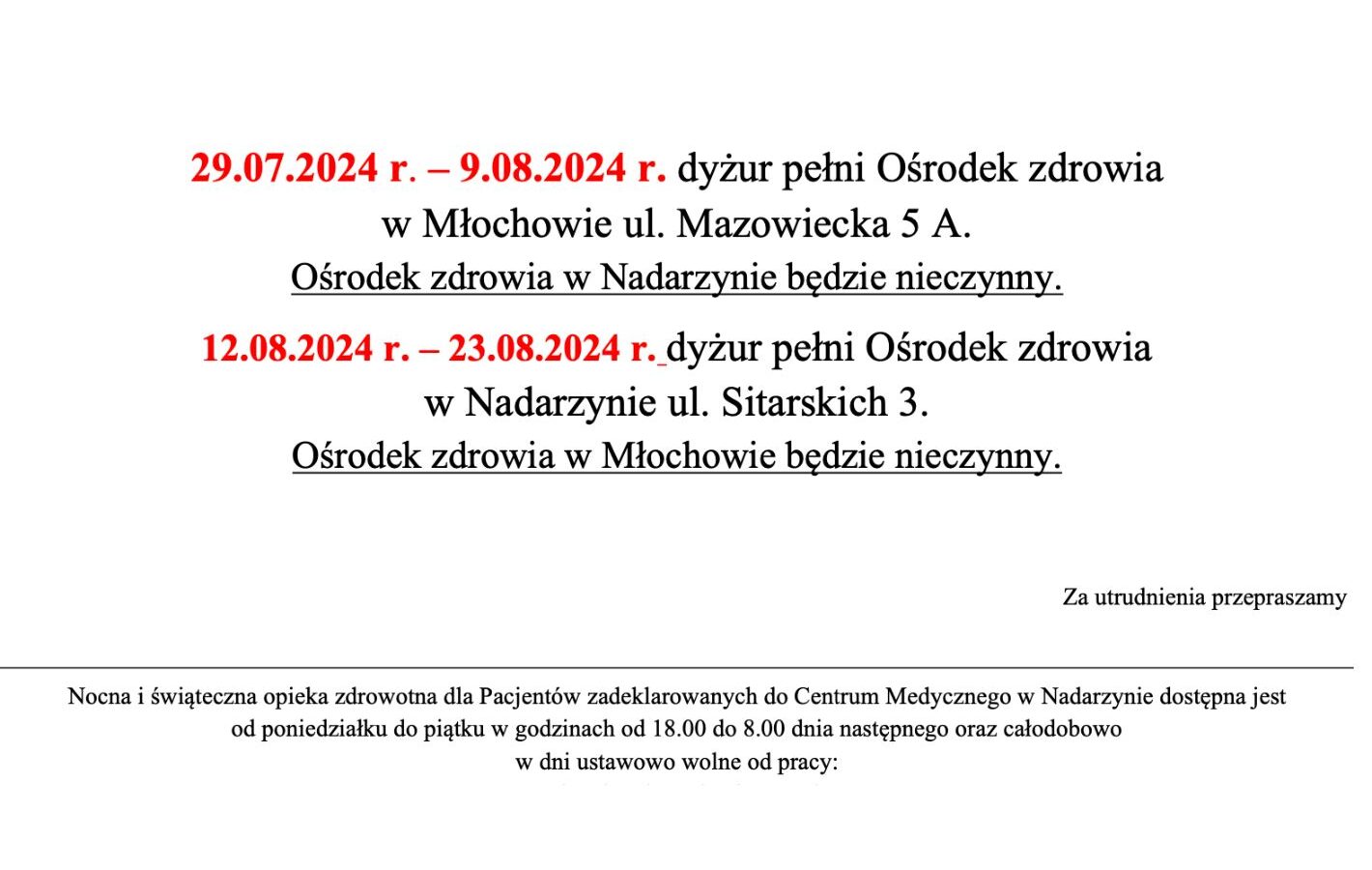 Informacja dla pacjenta