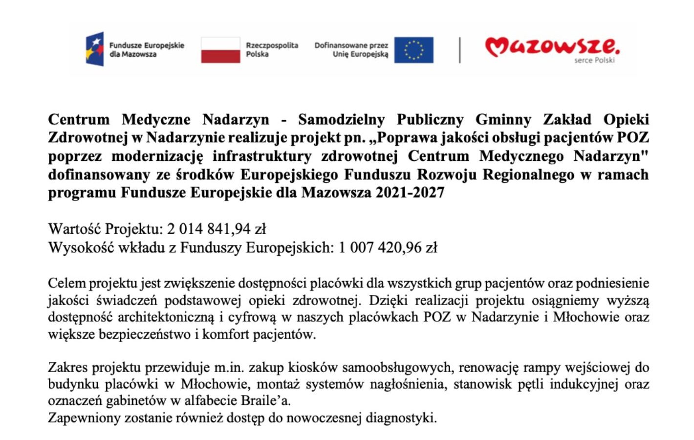 Mamy środki na podniesienie jakości obsługi pacjentów