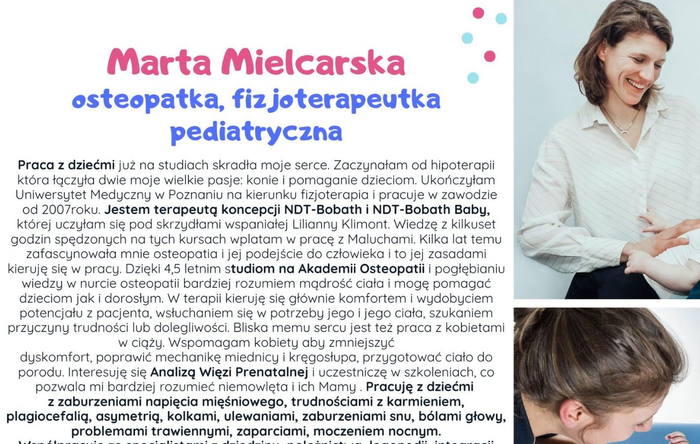 Fizjoterapeutka dla dzieci/ osteopatka